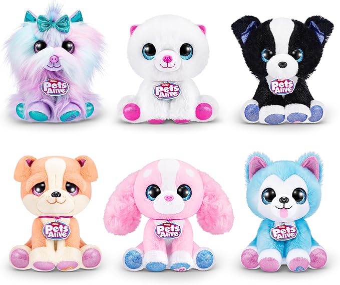 Pets Alive Pet Shop Surprise S3 Puppy Rescue (Wole Dog) by ZURU Surprise Puppy Plush, Ultra Soft Plushies, Compound Surprises Inside, Interactive Toy Pets, Electronic Speak and Repeat