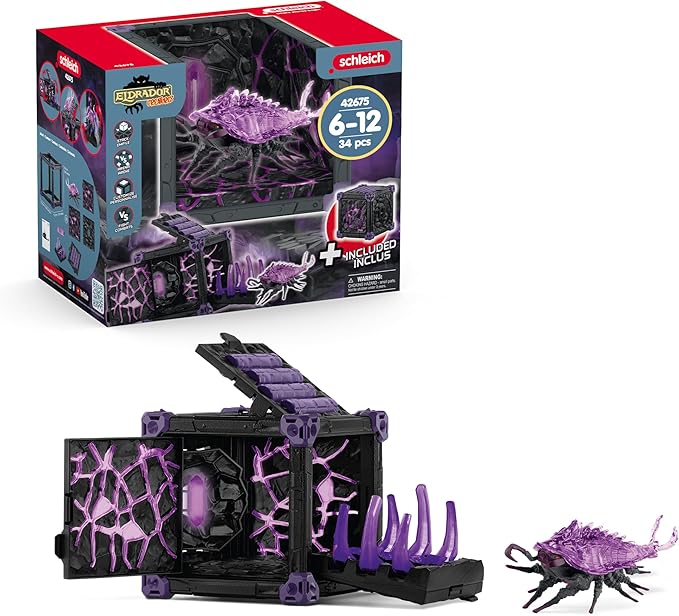 Schleich Eldrador Creatures - 34 PC Shadow Battle Cave with Bug Toy Playset - Insect Figurine for Boys and Girls with Expandable Fortress - Interactive, Imaginative Play for Kids Ages 7+ | 42675