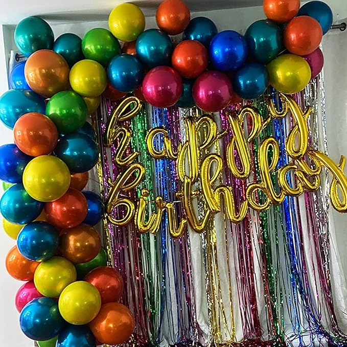 Metallic Yellow Balloons 12 Inch, Double Stuffed Chrome Yellow Balloons, Shiny Thick Chrome Metallic Helium Balloon for Sunflower Easter Birthday Honey Bee Theme Wedding Graduation Party Decorations