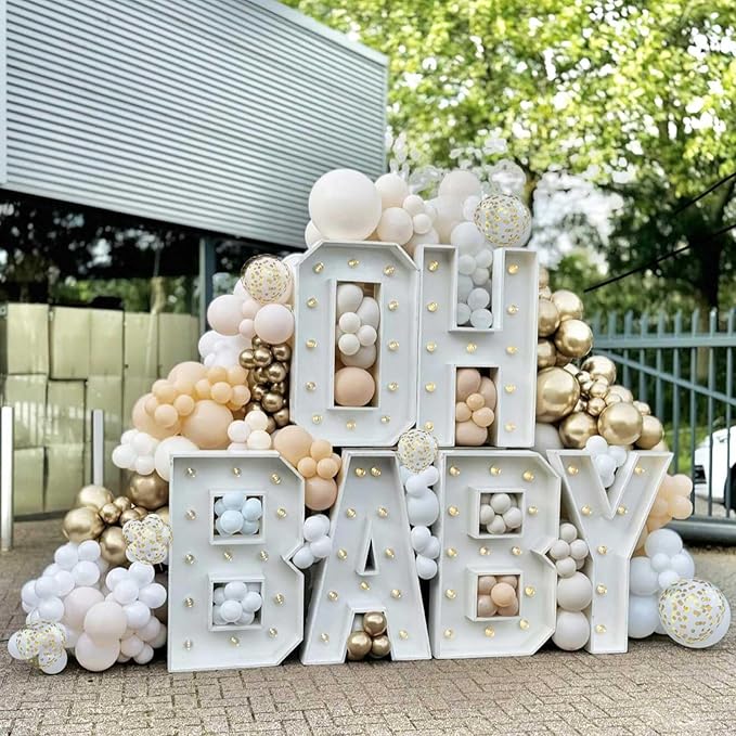 Sand White and Gold Confetti Balloons, 12 Inch Metallic Gold Beige Latex Balloons for Boho Birthday Wedding Bridal Baby Shower Engagement Anniversary