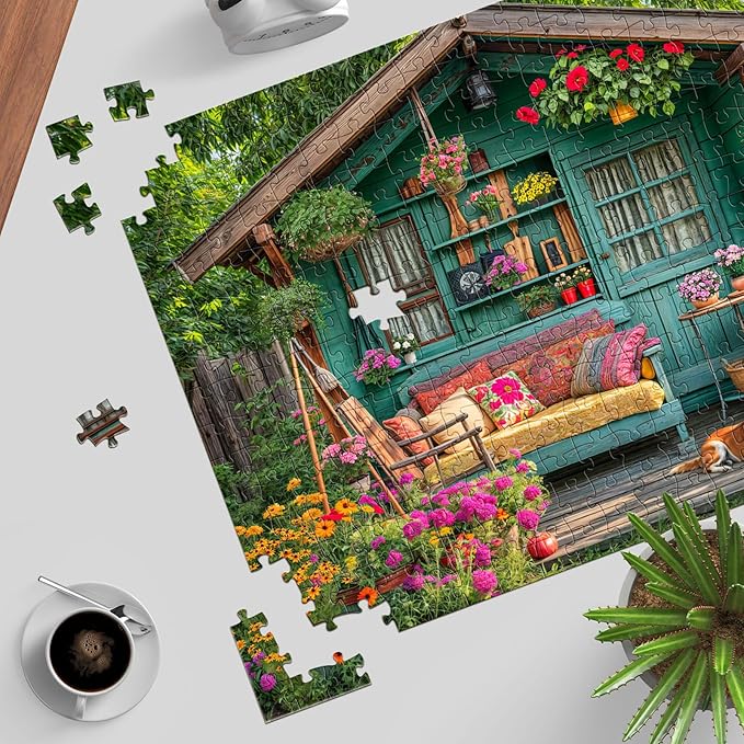 1000 Piece Puzzle for Adults, Flower House Jigsaw Puzzle, Family Puzzles Game, Interlock Perfectly No Dust, Home Decoration Puzzle, Gifts for Easter Parents Mother’s Day