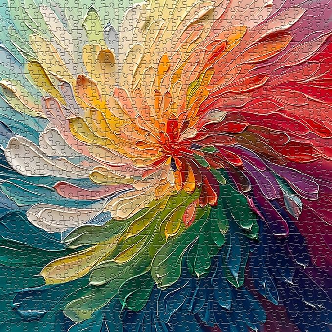 Impossible 1000-Piece Rainbow Art Painting Puzzle, Hard Challenge for Adults