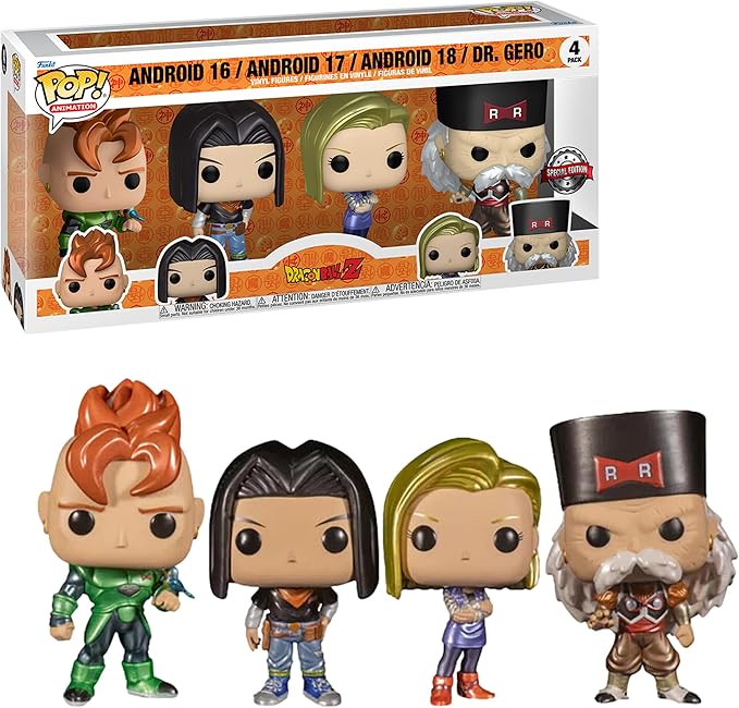 Funko Pop! Animation: Dragon Ball Z - Android 16-4PK - Collectible Vinyl Figure - Gift Idea - Official Products - Toys for Kids and Adults - Anime Fans