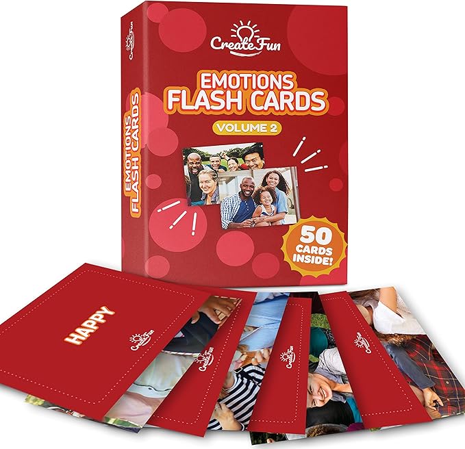 Emotions Volume 2-50 Feeling Flash Cards for Kids - Durable Cards for Speech, Occupational Therapy, ESL, Autism & More
