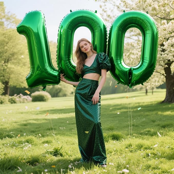 40 Inch Green Number 10 Digital Balloon,Jumbo Mylar Foil Helium Balloon for 10 Balloons for Birthday Party,Wedding Anniversary Party Decorations