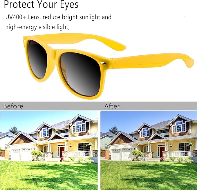 TUPARKA 12 Pack Sunglasses in Bulk School Party Goody Bag Fillers for Birthday Party Beach Pool Party, Yellow