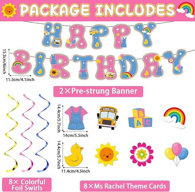 Cartoon Girls Hanging Swirl Banner English Teacher Birthday Party Decorations English Teachers Parties Ceiling Decor Cartoon Teachers Fans Hanging Streamer for Kids Birthday Classroom Party Supplies