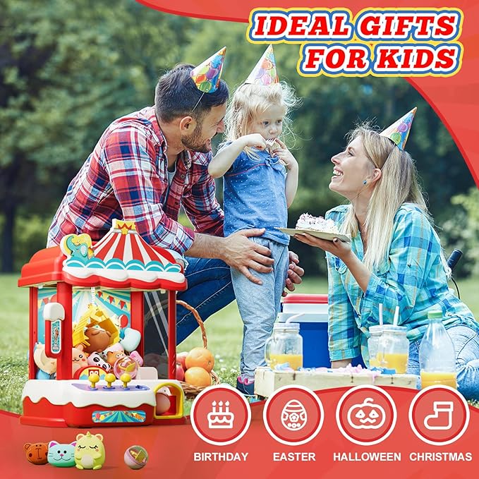 Skirfy Claws Machines for Kids & Adults with 30 Mini Prizes & Adjustable Sounds, Dispenser Toys Vending Machines - Perfect Christmas & Birthday Big Experience Gifts for Kids, Ages 6+