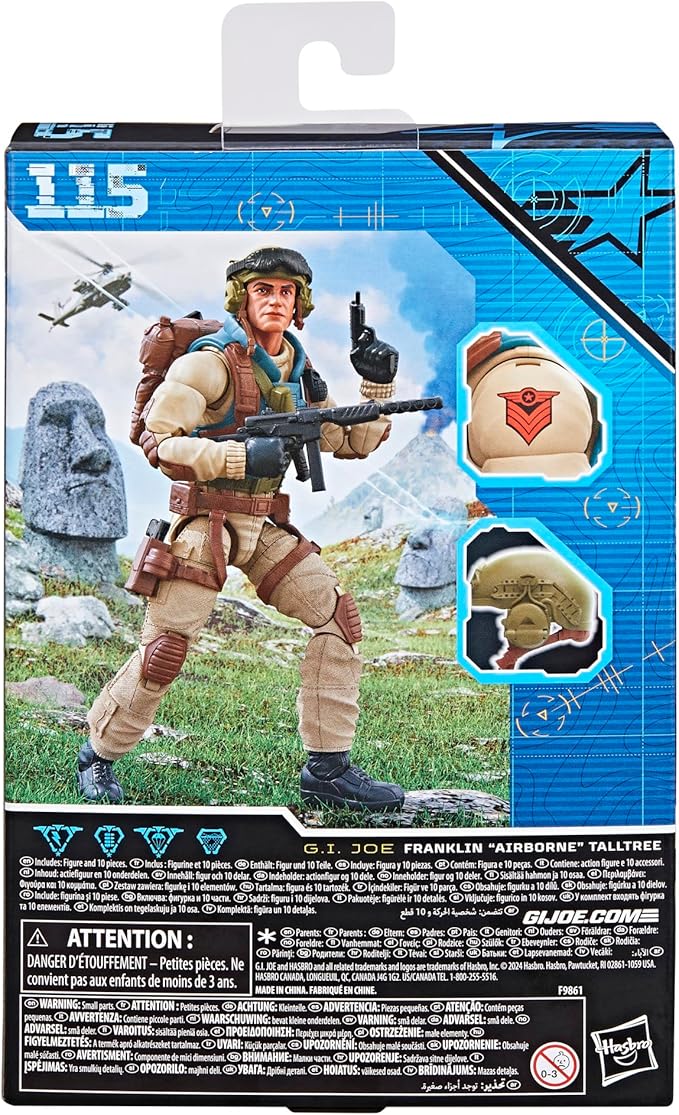 G.I. Joe Classified Series #115, Franklin Airborne Talltree, Collectible 6 Inch Action Figure with 10 Accessories