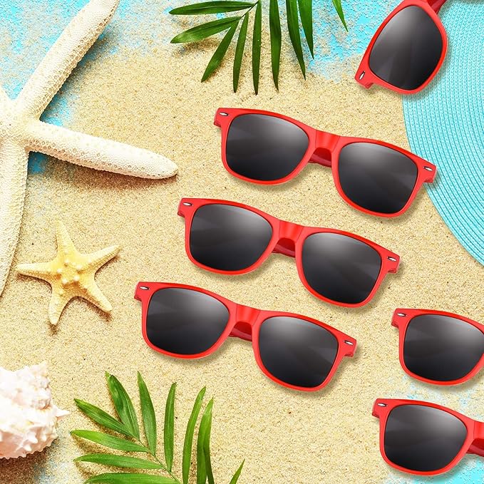 ASTARON 12 Pack Party Sunglasses Bulk Neon Party Favors for Beach Wedding Party Pool Party Supplies