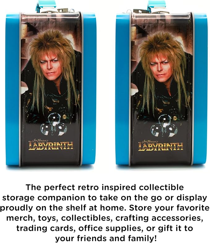 AQUARIUS Labyrinth Large Fun Box - Sturdy Tin Storage Box with Plastic Handle & Embossed Front Cover - Officially Licensed Labyrinth Merchandise & Collectible Gift