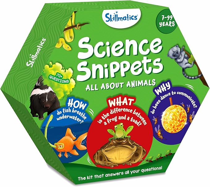 Skillmatics Flash Cards - Science Snippets Animals, STEM Learning Educational Toys & Learning Aids for Kids, Gifts for Boys & Girls Ages 7, 8, 9 & Up, Homeschool, Classroom & Travel Activity