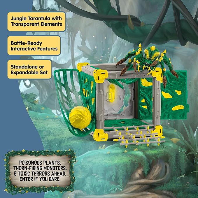 Schleich Eldrador Creatures - 28 PC Jungle Battle Cave with Spider Toy Playset - Tarantula Figurine for Boys and Girls with Expandable Fortress - Interactive, Imaginative Play for Kids Ages 7+ | 42678