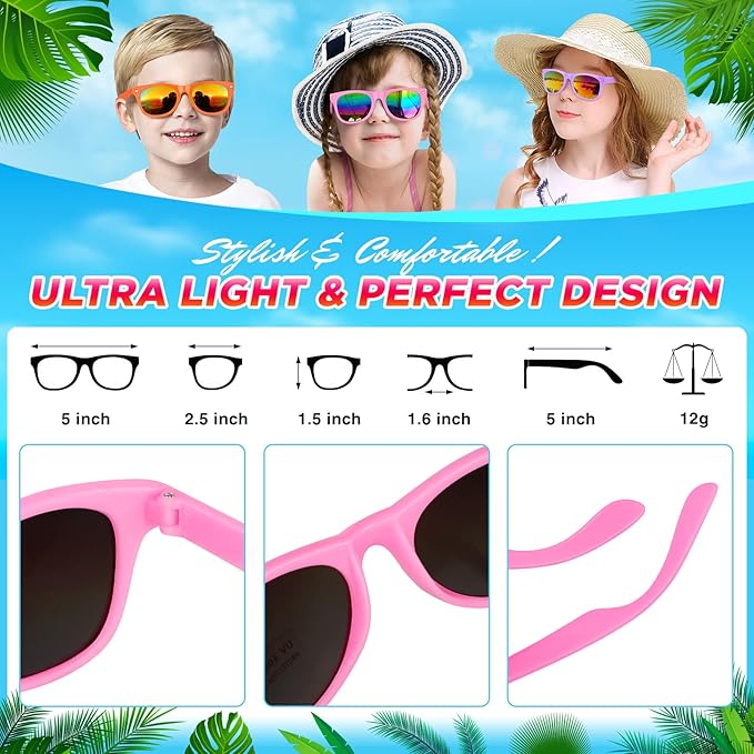 GINMIC Kids sunglasses Party Favors, 24Pack Kids, Boys and Girls Sunglasses Bulk Age 3-8 with UV400 Protection,Party Favors For Kids, Birthday Classroom Goodie Bags Party Supplies
