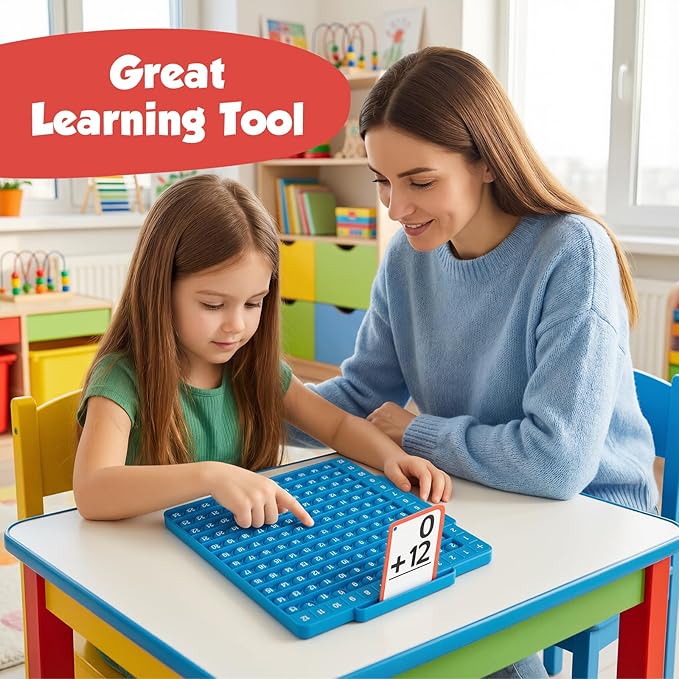 Torlam Math Board, Multiplication Game Board, 12x12 Math Manipulatives Game Board Multiplication,Division, Addition, Subtraction Games Toys for Kids, 1st, 2nd, 3rd, 4th, 5th, 6th Grade
