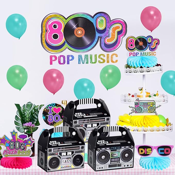 12 Pieces 80s 90s Novelty Boom Favor Boxes Boombox Prop Radio Decorations Table Centerpieces Decor for Retro 1980s Theme Hip Hop Party Favors