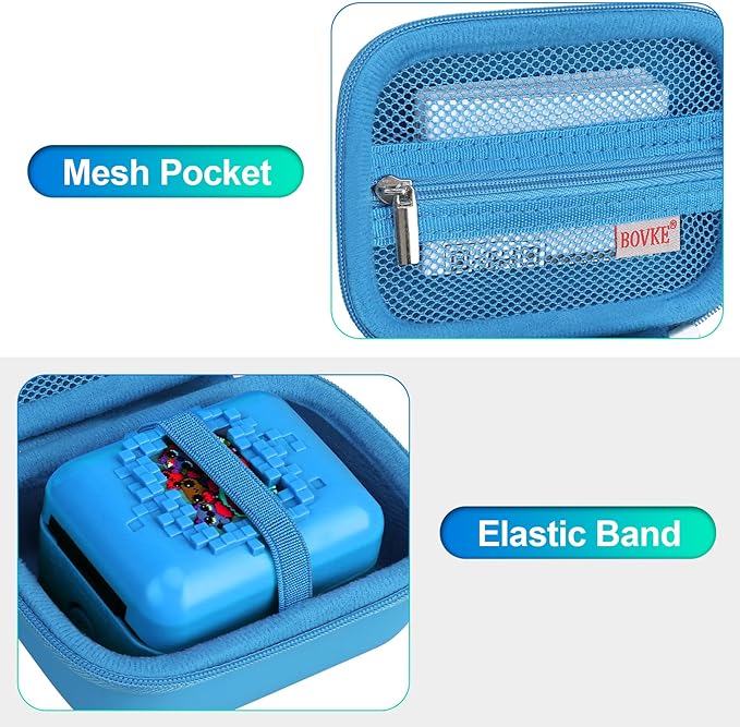 BOVKE Carrying Case for Bitzee Disney/Bitzee Magicals/Bitzee Interactive Toy Digital Pet and Case, Travel Holder Fits Bitzee Virtual Electronic Pets Kids Toys, Extra Space for Batteries, Light Blue