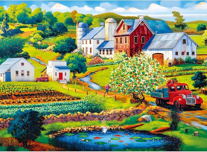 500 Pieces Puzzle for Adults,Country Farm Life Puzzle,Recycled Cardboard Landscape Puzzles 500 Piece,Challenging Game Home Decor Birthday Party Gift Toy for Adults Seniors 20.5 * 15 in