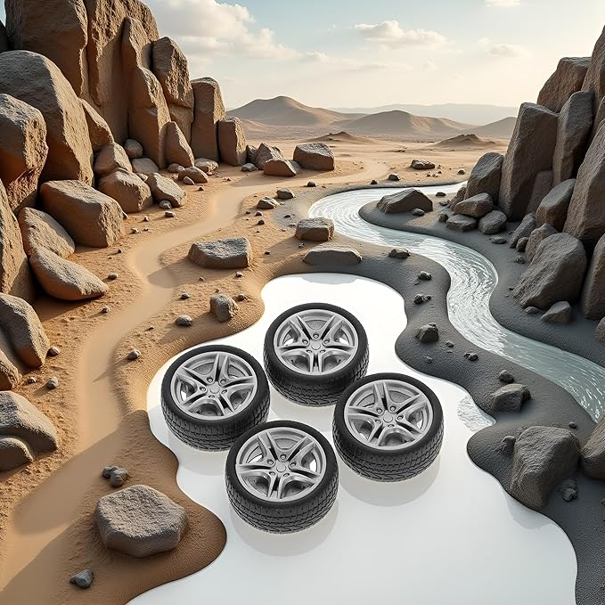 4 Pcs Black Tires, 48mm Simulation Rubber Wheel Tire Wheel Toy Model DIY RC Spare Parts Easy Installation,Tire and Sets,Remote and App Controlled Vehicles and Parts,and Tires