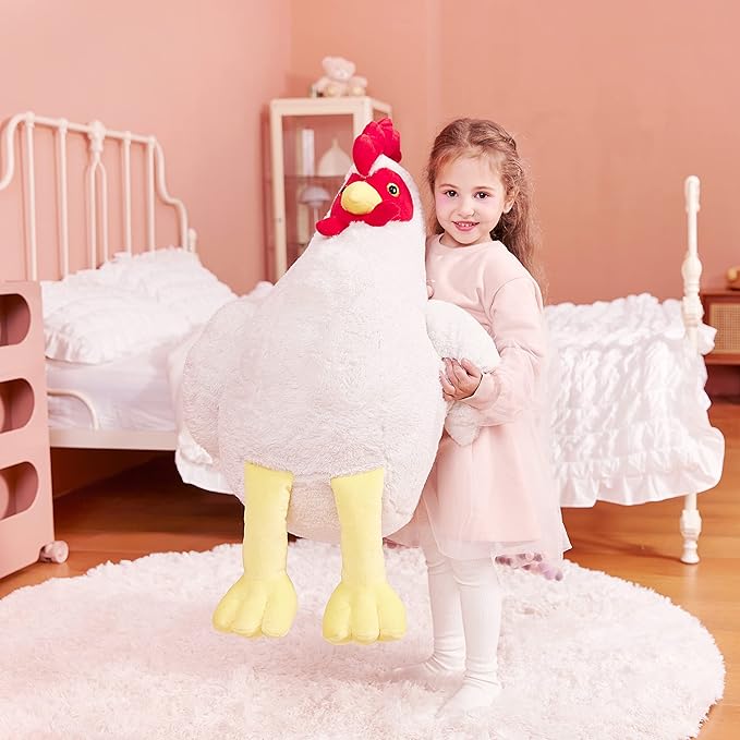 IKASA Giant Chicken Stuffed Animal Plush Toy,23" Large Hen Henny Cute Jumbo Soft Toys,Huge Big Size Fluffy Plushy Fat Plushie,Gifts for Kids