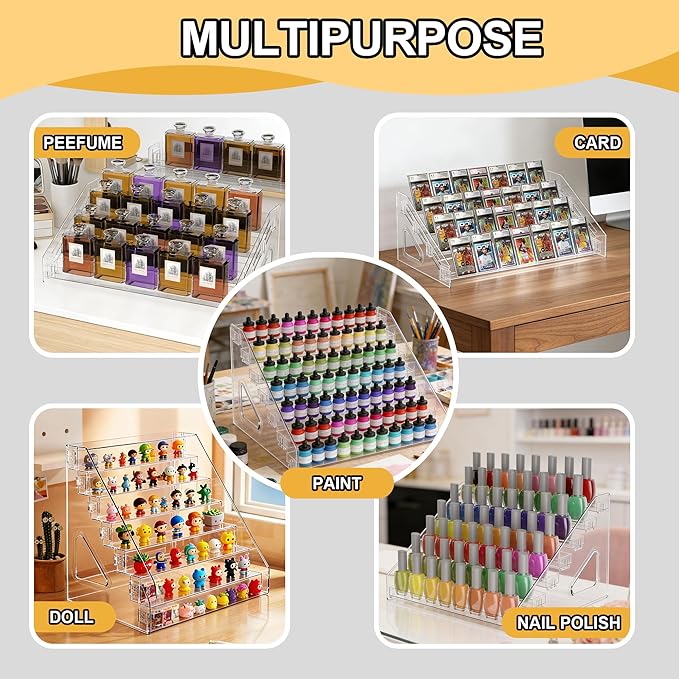 7 Layers Acrylic Display Shelf for Funko Bitty Pop, Clear Display Stand Toys Organizer for Mini Collectible Toys