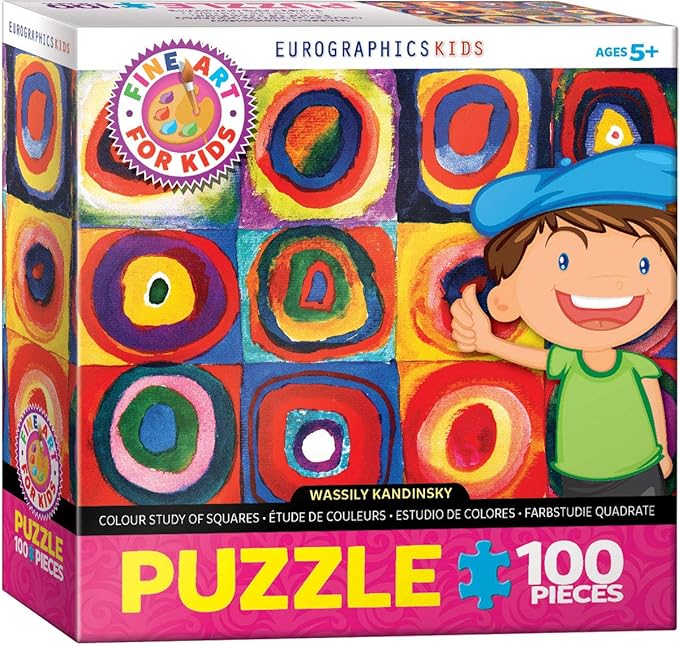 EuroGraphics Colour Study of Squares by Wassily Kandinsky 100-Piece Puzzle, Multicolor