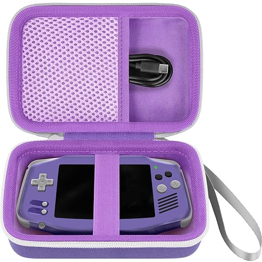 khanka Hard Travel Case Replacement for Anbernic RG34XX Handheld Game Console,Case Only. (Purple)