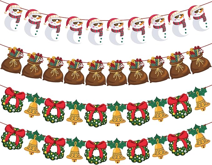 OHOME Christmas Decorations - Christmas Ornaments,40 Pack Christmas Garland | Christmas Tree Decorations for Party,Christmas Backdrop for Indoor Outdoor | Christmas Wreaths for Front Door Wall Yard
