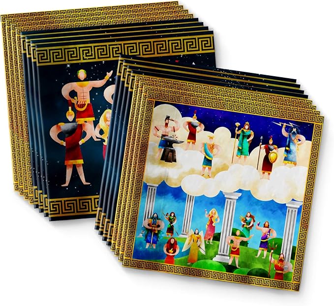 Greek Mythology Birthday Party Supplies Set Plates Napkins Cups Tableware Kit for 16