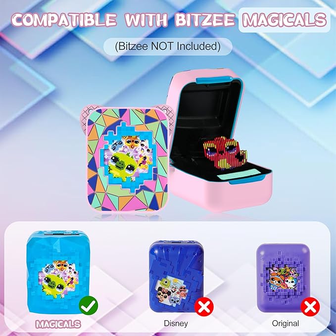 Silicone Case for Bitzee Magicals Interactive Toy, Protective Sleeve 2 in 1 Cover + Lanyard for Bitzee Magicals Interactive Toy Electronic Pets Accessories - Pink