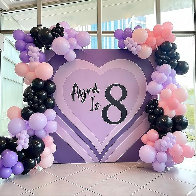 Halloween Balloons, 60pcs 12 Inch Black Pink Purple Latex Balloons for Girls Women Halloween Wedding Bride Baby Shower Engagement Bachelorette Spooky Witch Themed Birthday Party Decorations Supplie