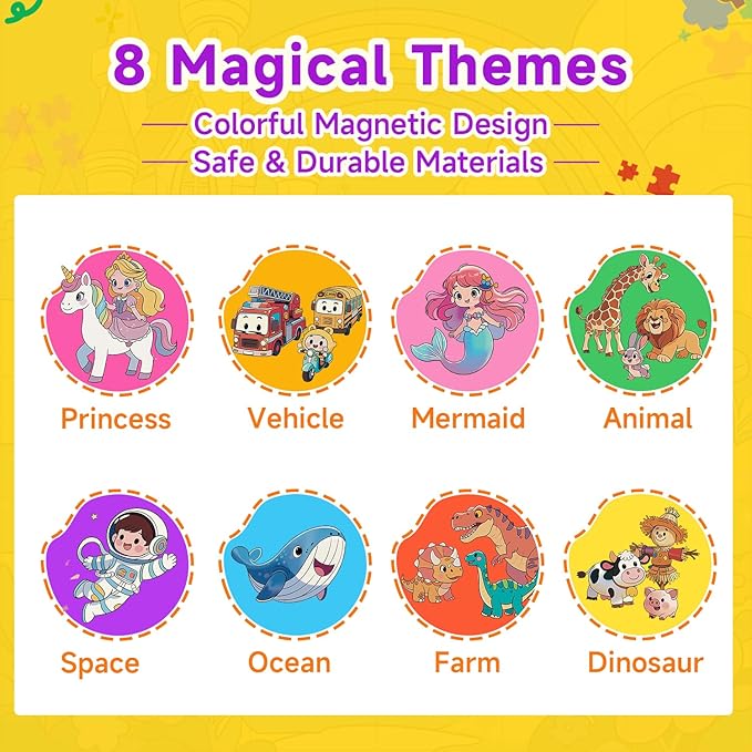 WWN Magnetic Puzzle Party Favors for Kids: 24-Pack Bulk Magnetic Puzzle Books, Toddler Travel Toys for Car Airplane, Birthday Party Supplies, School Classroom Prizes, Stocking Stuffers for Girls Boys