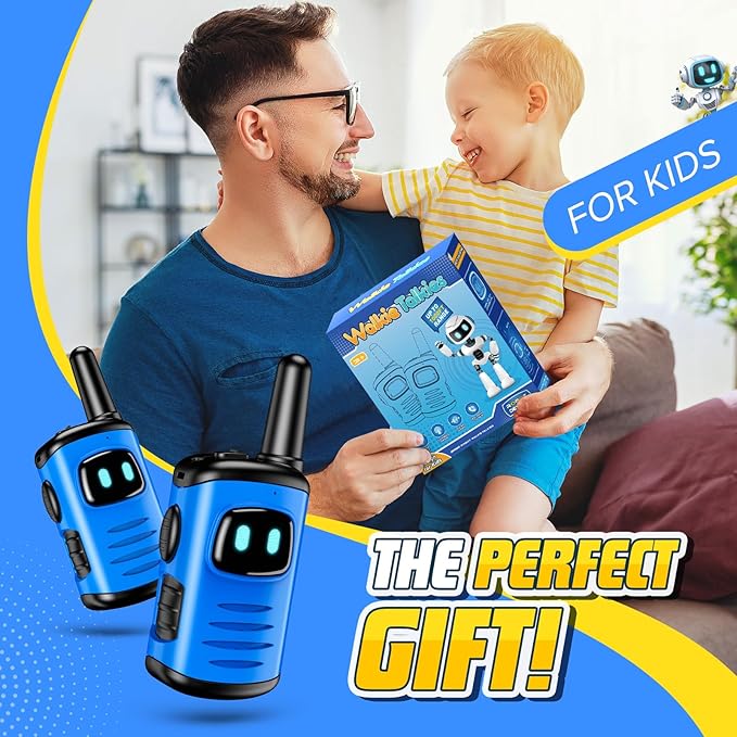 Kids Walkie Talkies Toys for Boys: comedyfun Mini Robots Walkies Talkies 2 Pack Easter Birthday Gifts for 3 4 5 6 7 8 Year Old Boys Toys Age 4 5 6 7 8 Basket Stuffers Camping Outdoor Games