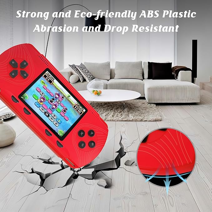 Handheld Game for Kids, Portable Video Game Player Preloaded 258 Retro Video Games & 3 Cartridges, 3.0" LCD Screen, Mini Gaming Player with Rechargeable Battery, Birthday Xmas Gift for Boys Girls 4-12