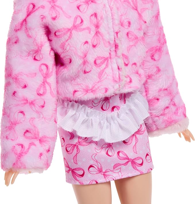 Barbie Cutie Reveal Doll & Accessories, Cuddly Series Lamb with 10 Surprises Including Color Change & Mini Pet