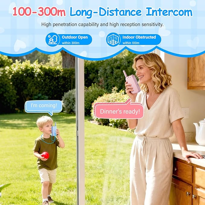 Video Walkie Talkies for Kids, 2 Pack Rechargeable Walkie Talkies with Screen and 4 Voice Changer, Christmas Birthday Gifts for Boys and Girls Ages 3-12, Indoor Outdoor Toys for Family Games, Camping