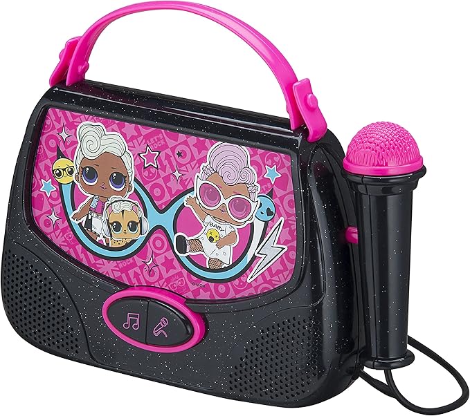 EKids L.O.L. Surprise! Portable Karaoke Machine | with Microphone for Sing Along for Children from 3 Years