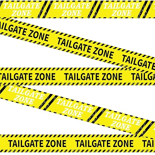 Nuanchu 2 Rolls 3'' x 98 Feet Tailgate Zone Caution Tape Football Party Decorations Football Tailgate Party Banner Supplies Favors for Sports Theme Birthday Bowl Parties(no Stickiness)