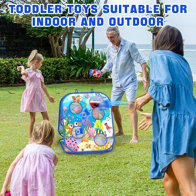 Bean Bag Toss Game for Kids, Cornhole Board Toddler Toys for Kids Party Activity and Outdoor Yard Backyard, Birthday Gift or Christmas for Aged 3 4 5 6 7 8 Year Old Boys