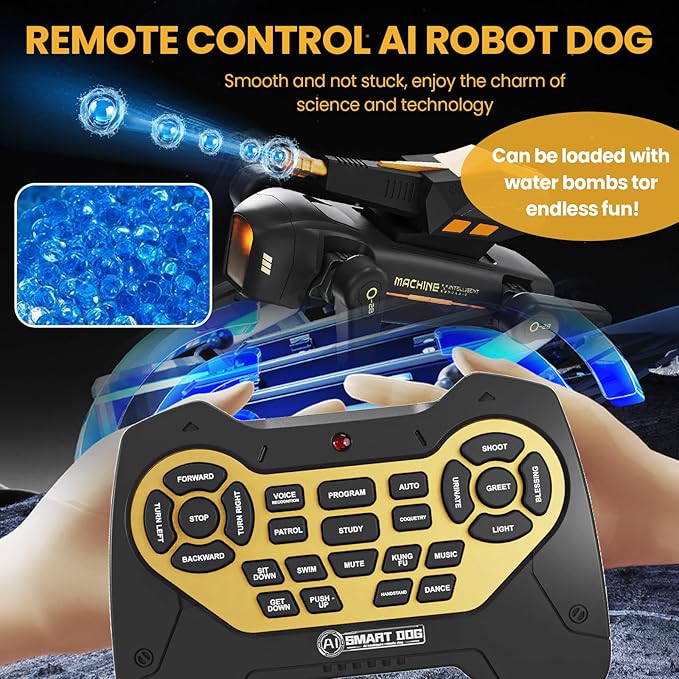 Smart Robot Dog Toy, Interactive STEM Robot Pet with Blaster, Voice & Remote Control, App Programming, 30+ Actions, Bionic Walking, Robotic Dog Birthday Gifts for Kids Boys Girls Age 6+