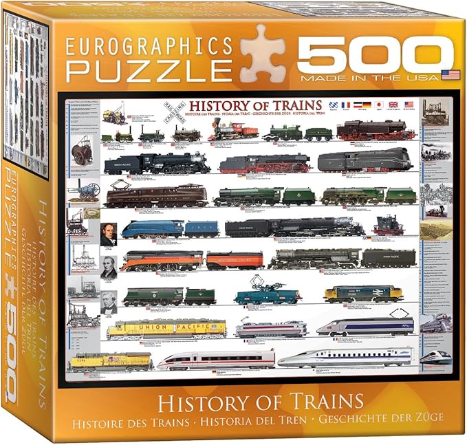 EuroGraphics History of Trains Puzzle, 500-Piece