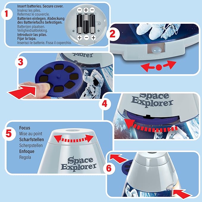Brainstorm Toys: Space Explorer Room Projector - 24 NASA & Hubble Spacecraft Images, Nebula Nightlight, Kids Ages 6+