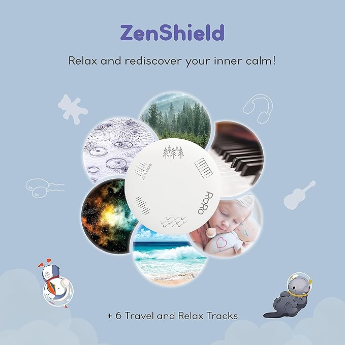 Storytelling Foldable Bluetooth Kids Headphones-Intro Bundle with ZenDisk and PlayShield, Perfect for Travel, Learning, Screen-Free Entertainment, Stories and Music by Onanoff (Grey)