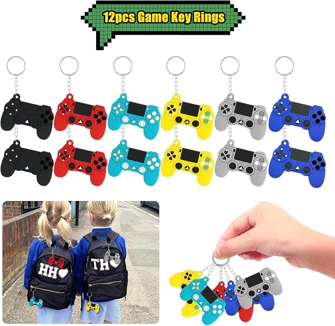 66 PCS Video Game Party Favors Video Game Theme Notepads Wristbands Stampers Keychains For Level Up Party Gamer Birthday Party Classroom Rewards Supplies