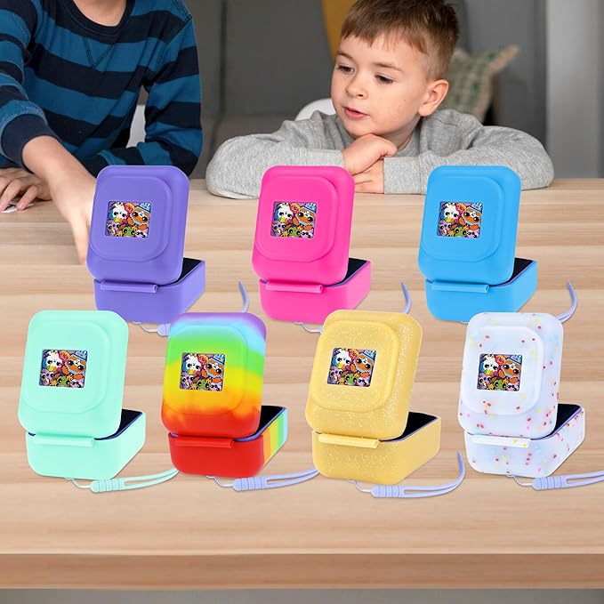 Silicone Protective Case Cover for Bitzee Virtual Pet, with Carry String, Original Version Compatible (Gold)