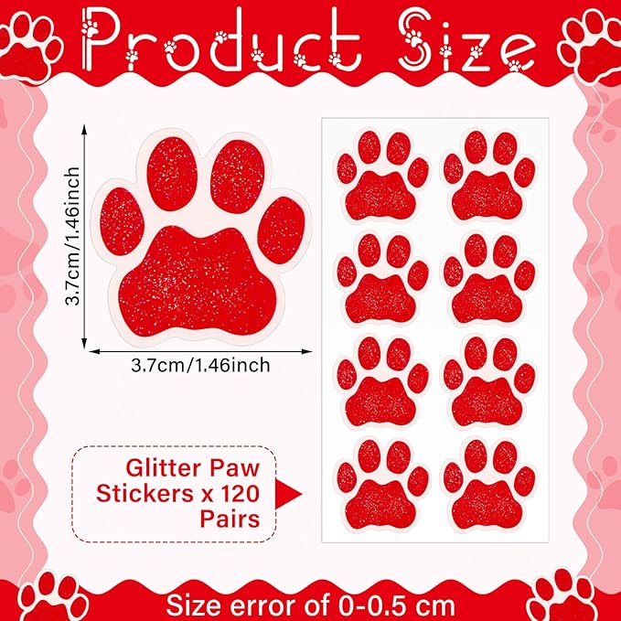 120 Pairs Red Eye Black Bulk Tiger Paw Football Stickers Sport Glitter Eyeblack Sticker Team Spirit Accessories for University College Game Day Sports Fans Themed Party Supplies