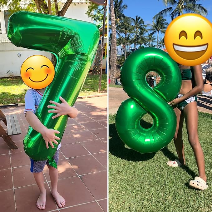 40 Inch Number 8 Balloon, Dark Green 8 18 28 80 Birthday Balloons for Men Boys, 8th Birthday Decorations Party Supplies, Wedding, Graduations