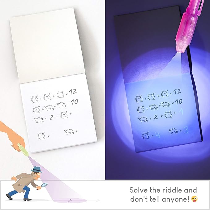 BONNYCO Invisible Ink Pen and Notebook Pack 32, Party Favors for Kids. Magic Spy Pen Goodie Bags Stuffers for Kids, Goody Bag Stuffers Pinata. Return Gifts Birthday Party, Classroom Prizes Students
