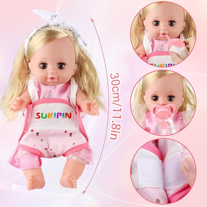 Valentines Day Gifts for Kids, Baby Doll Playsets, Baby Doll with Accessories Set for Girls 3-5, Baby Doll Set for 3 4 5 Year Old Girl (Doll Playset)