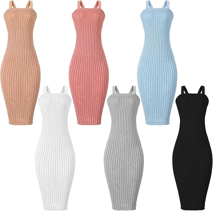 Bencailor 6 Pcs Doll Clothes for 18 Inch Doll, Doll Accessories Summer Tops Swimwear Robe Doll T Shirt Dress Winter Coat Jacke Doll Outfit Girl Birthday Gift (Vibrant Color)